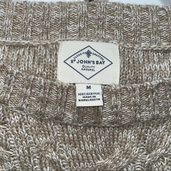 St. John’s Bay Cableknit Sweater Tan Size M - Picture 2 of 6
